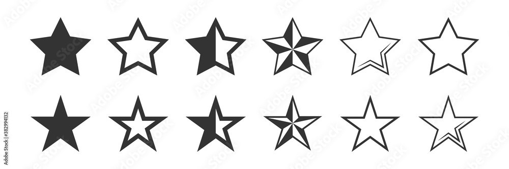 star icon set. vector graphic symbol illustration isolated. black shape on white background. award trendy design ui. star icon set. vector graphic symbol illustration isolated. black shape on white background. award trendy design ui.