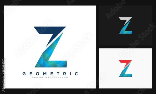 letter Z geometric concept design logo