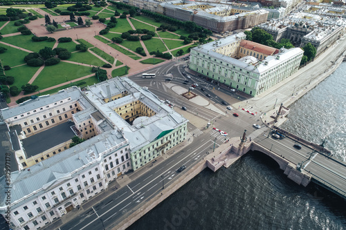 Aerial Townscape of Saint Petersburg City. Central District