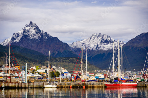 Ushuaia is the capital of Tierra del Fuego, Antártida e Islas del Atlántico Sur Province, Argentina, and the southernmost city of the country. Ushuaia claims the title of world's southernmost city.  photo