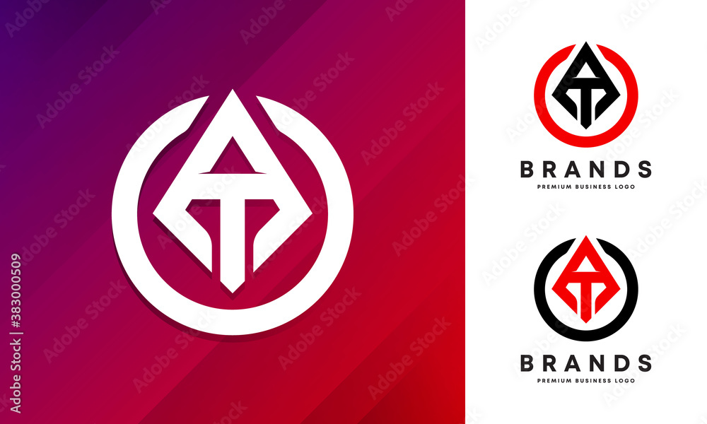 AT or TA Initial Letter Logo Design Vector Template