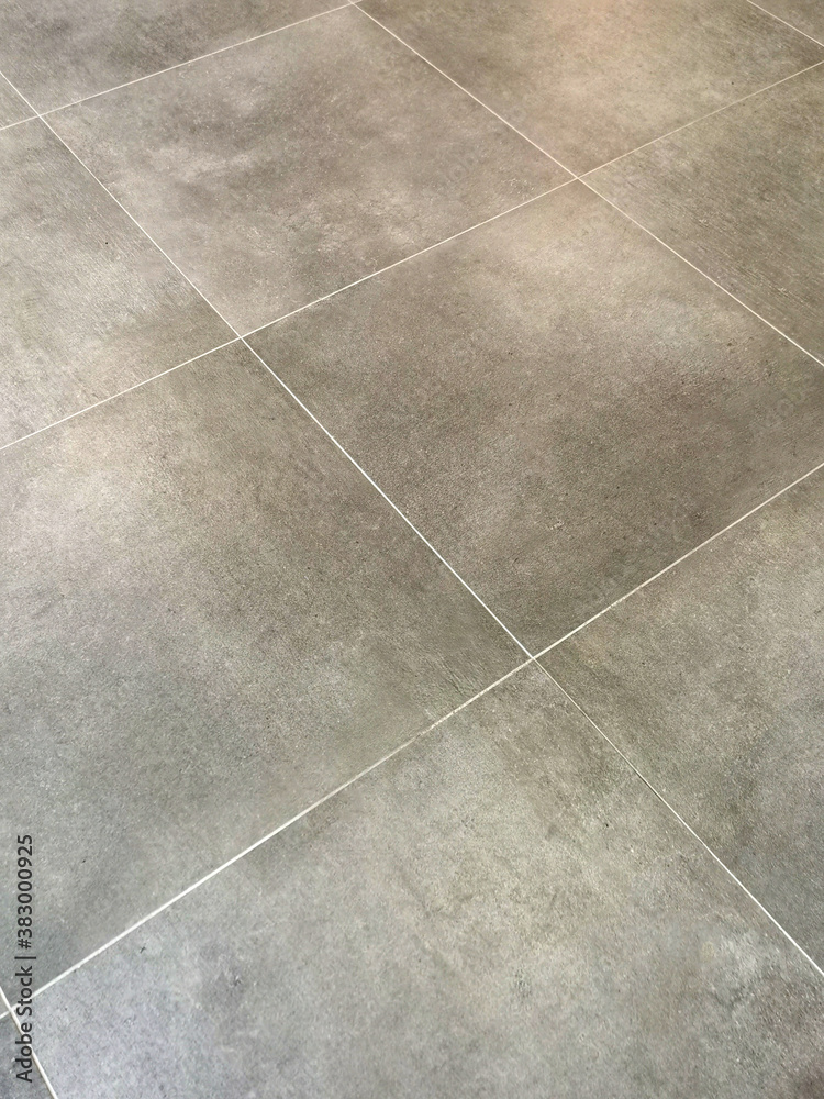 grey rock tile flooring going into the distance perspective angle