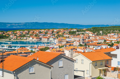 Panoramic view of town of Cres on the island of Cres in Croatia