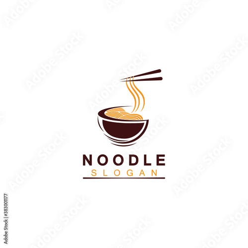 Noodle logo Vector Icon llustration design template.Suitable for any business related to ramen, noodles, fast food restaurants, Korean food, Japanese food or any other business on a white background.