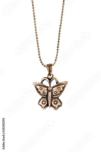 Butterfly pendant isolated