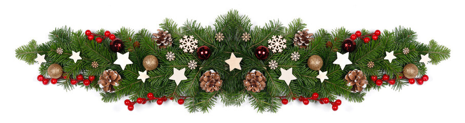 Christmas decor and tree branches