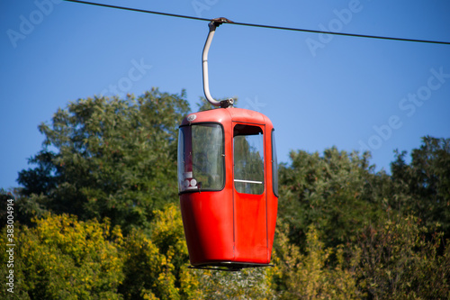 Soviet futuristic cable car in Kharkov in Gorky Park