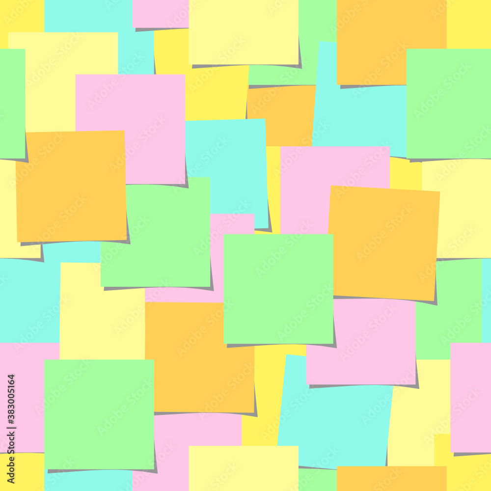 Colorful sticky notes seamless pattern background. Colorful sticky notes seamless pattern background.