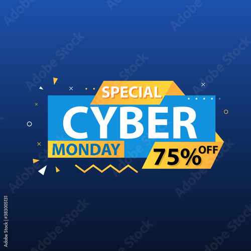 Cyber Monday banner, flyer background template vector illustration