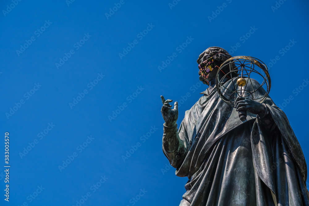 Closeup shot of Nicolaus Copernicus Statue in Torun, Poland