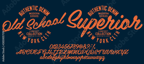 Hand drawn typeface set. Brush painted characters: lowercase and uppercase.