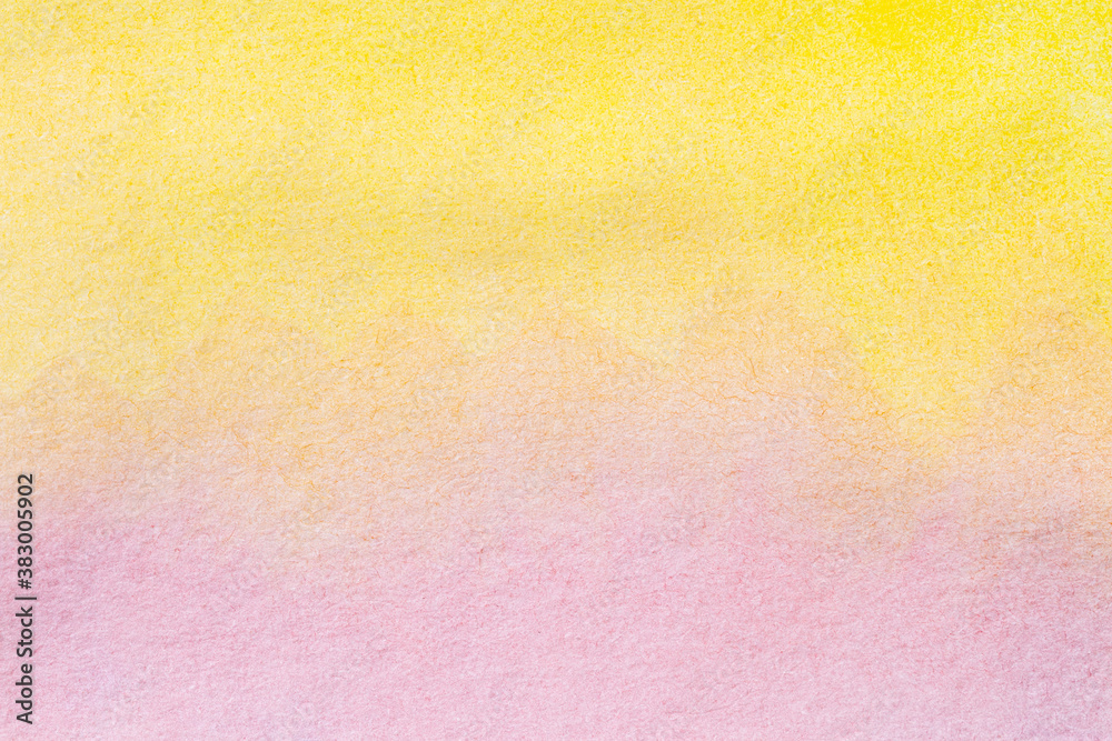 Aquarelle paper canvas painted into pink and yellow colors Aquarelle paper canvas painted into pink and yellow colors