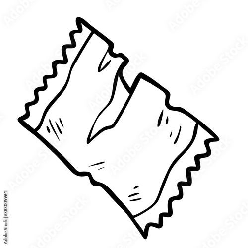 Coloring book, Torn snack wrapper