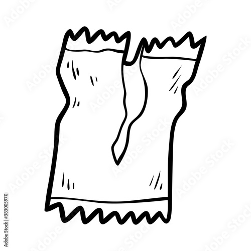 Coloring book, Torn snack wrapper