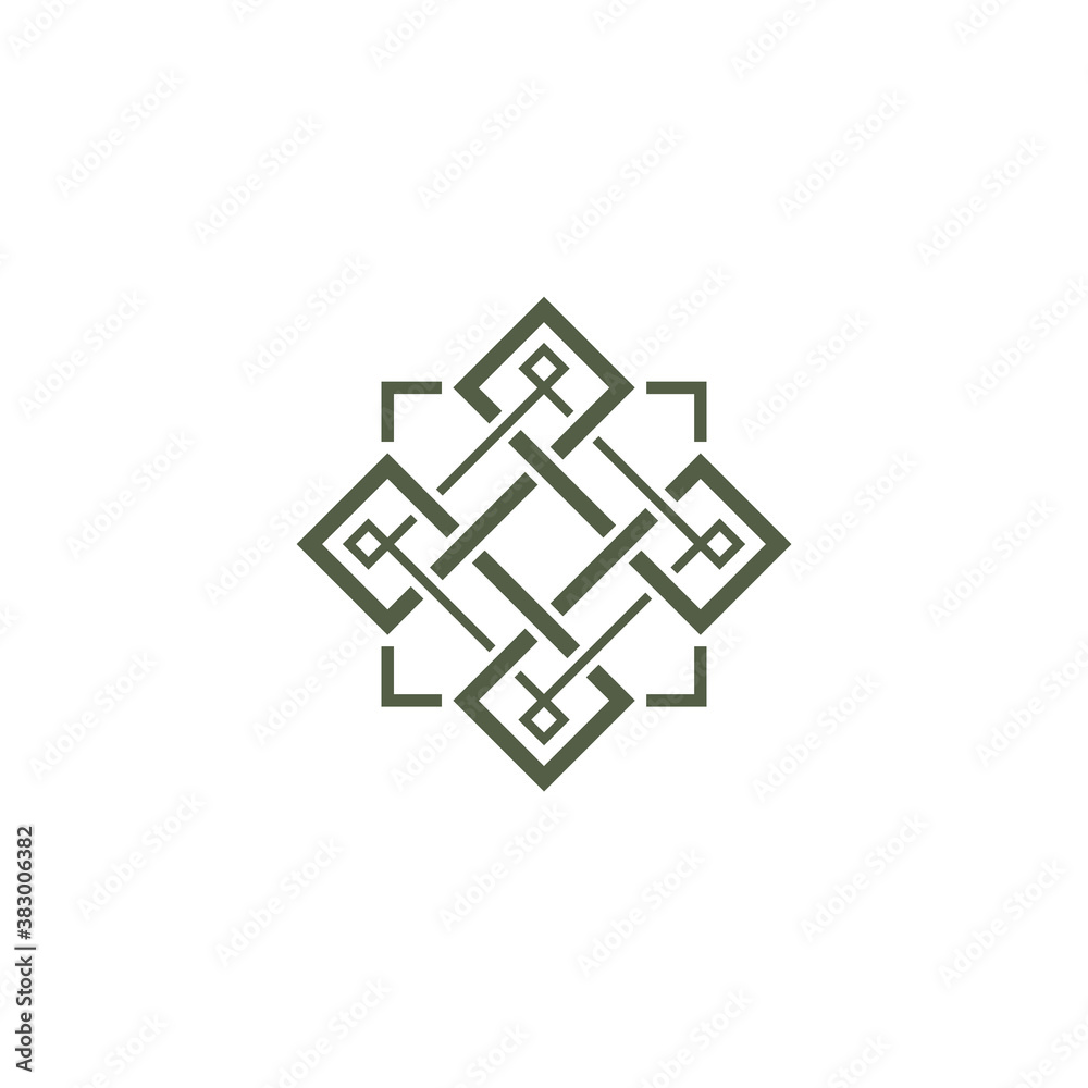 luxury line art ornamental logo from squares