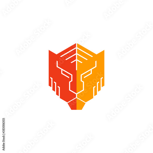 Photography a geometrical tiger face logo
