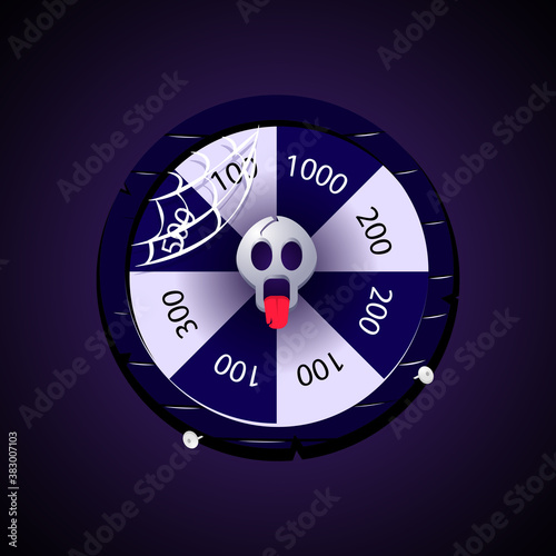 Halloween daily spin wheel with Halloween theme for gui asset elements vector illustration