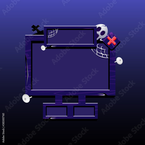 Halloween board pop up for gui asset elements vector illustration