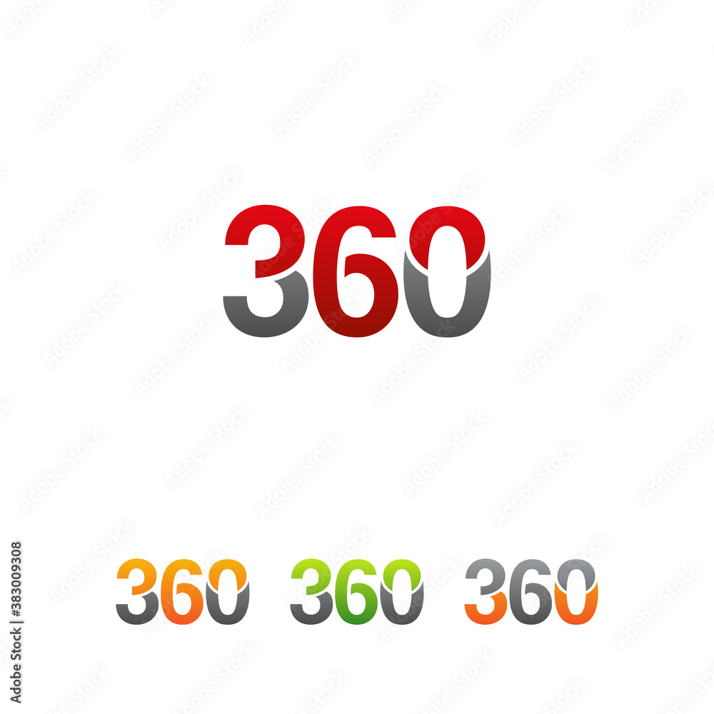 360 degree logo design, 360 number logo, 360 logo Stock 벡터 Adobe Stock