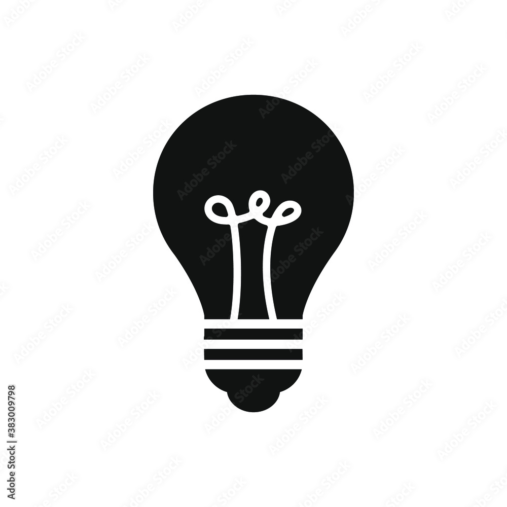 Light bulb logo silhouette. Simple flat vector icon design. Light bulb logo silhouette. Simple flat vector icon design.