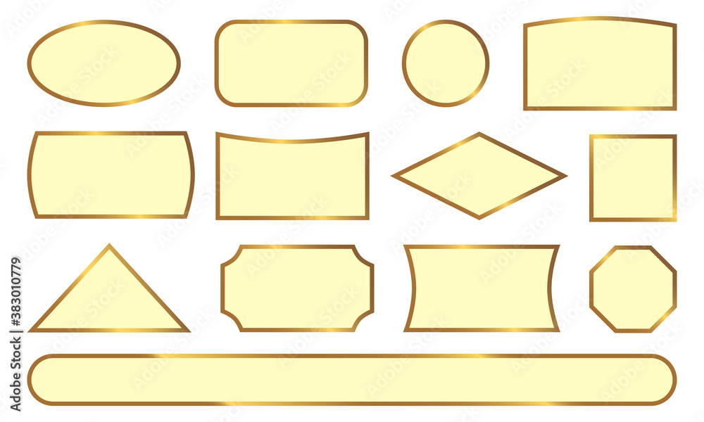 A set of frames for labels. A set of frames for labels.