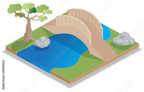 Isometric Bridge on a theme park