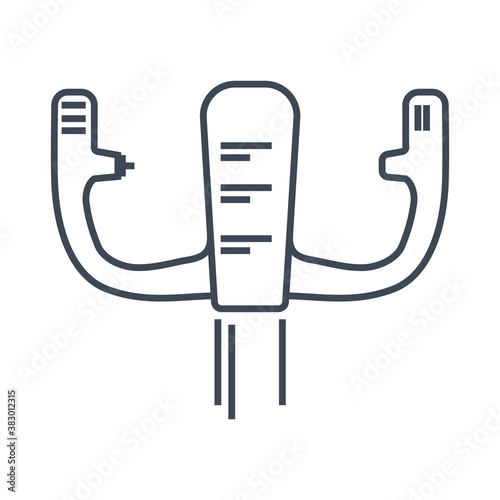 Thin line icon aircraft control wheel, yoke