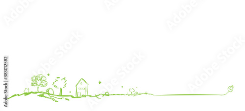 Grün Energie Band Banner Hintergrund Landschaft