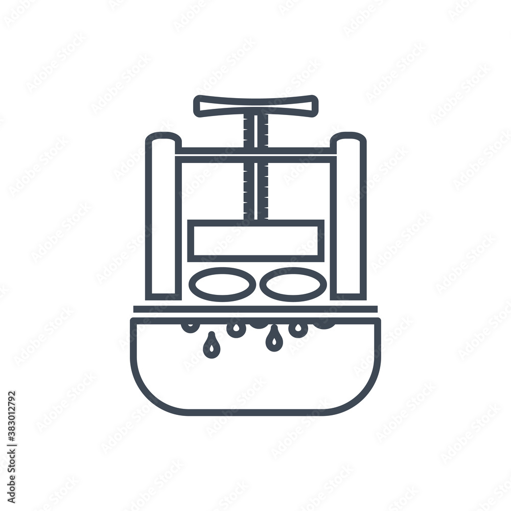 Thin line icon juice extractor, machine press