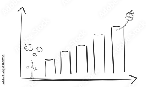 Business Windrad Windenergie Wachstum Diagramm Anstieg Pfeil Zeichnung Abbildung
