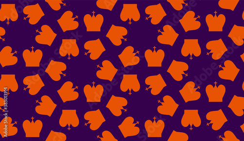 Seamless pattern with Chess king. Endless background. Vector illustration.