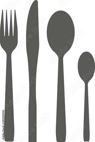 Cutlery on a white background. Vector black and white illustration. Great for labels, menus, posters, banners, vouchers, coupons, business promotion and more.