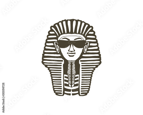 stylish egyptian pharaoh mask, Pharaoh Tutankhamun mask silhouette