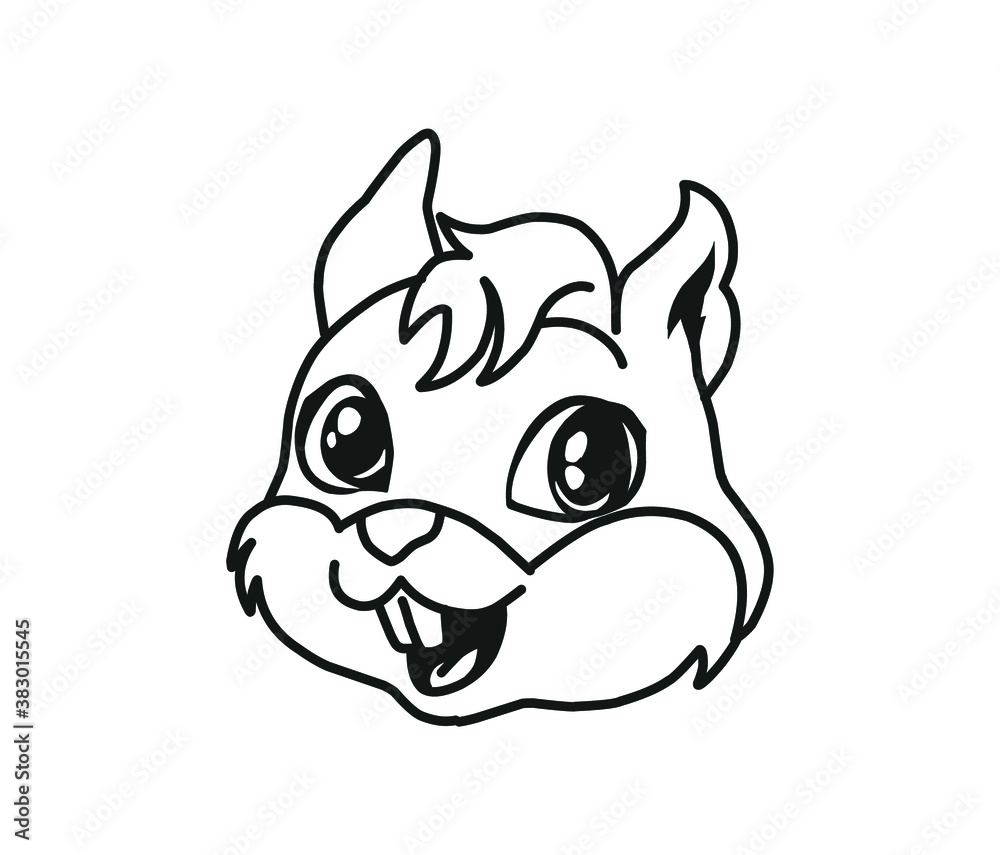hand drawing of squirrel head vector in cartoon style hand drawing of squirrel head vector in cartoon style
