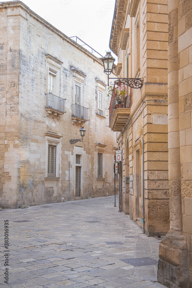 Puglia Lecce Italy Baroque street corner Puglia Lecce Italy Baroque street corner