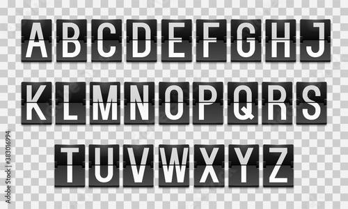 Letters from Mechanical Scoreboard; Mechanical departure board letters; Countdown flip board