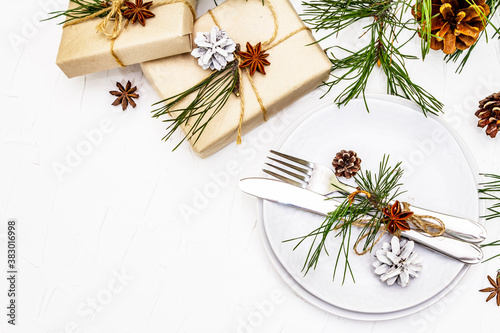 Christmas or New Year table setting