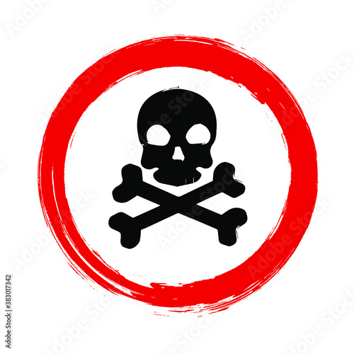 danger sign with skull