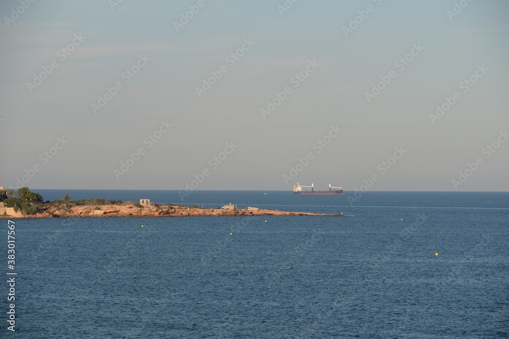 The Mediterranean sea off the coast of Orihuela Costa. Spain