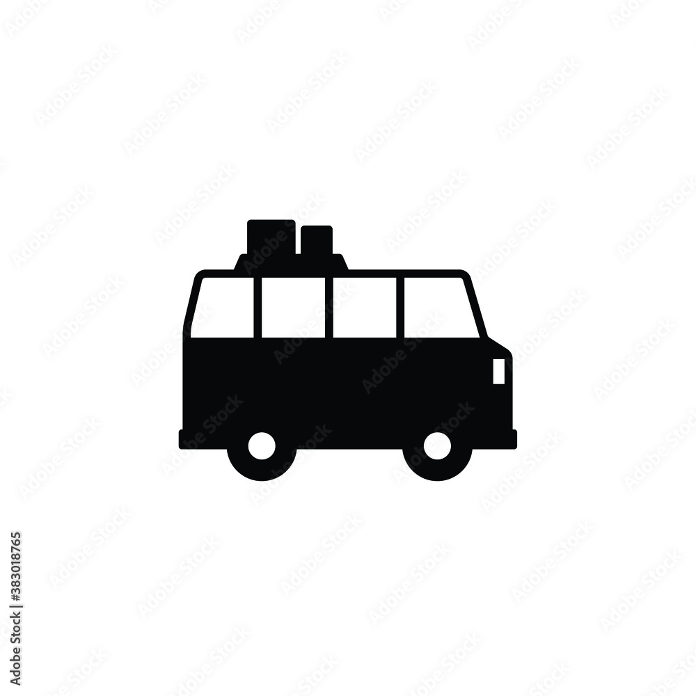 Van icon vector isolated on white, logo sign and symbol.