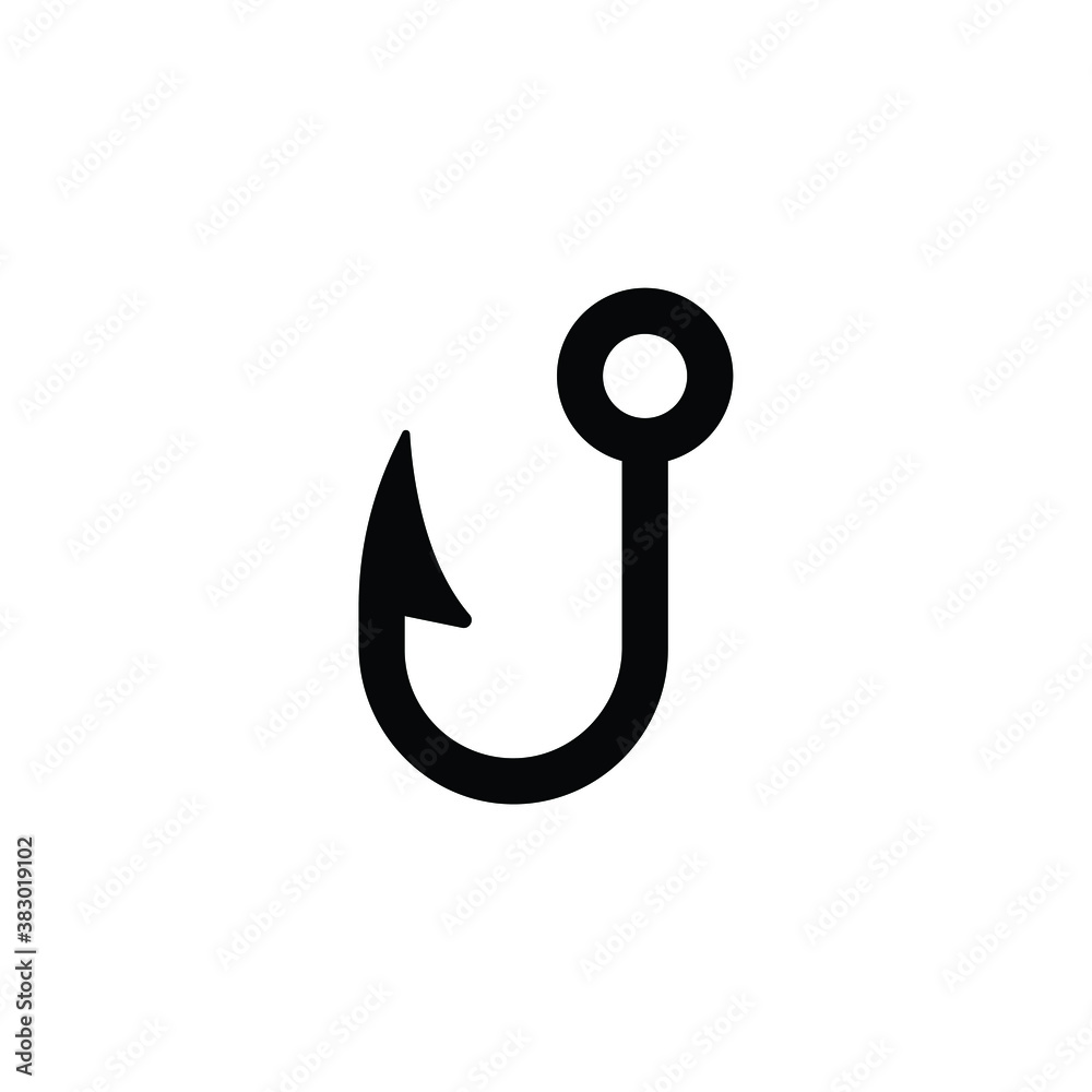 Fishing hook icon vector isolated on white, logo sign and symbol. Fishing hook icon vector isolated on white, logo sign and symbol.