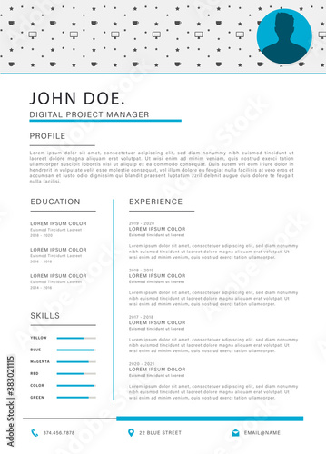 cv  moderne , template en vecteur