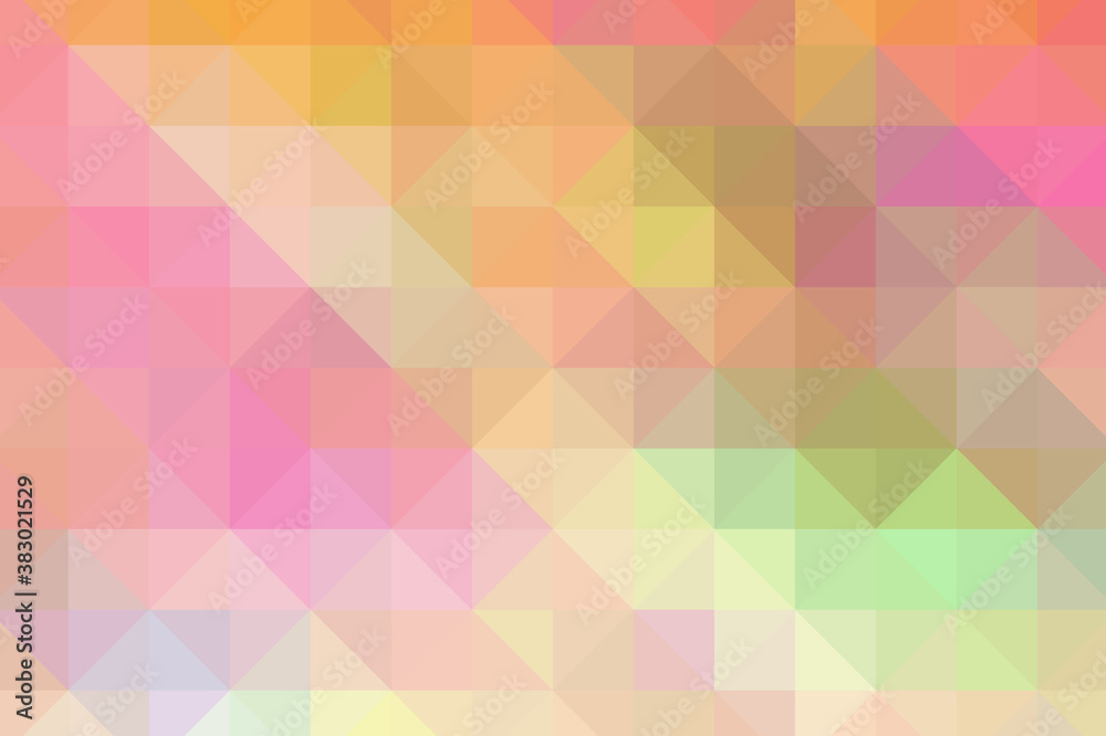 Triangular pixelation. Multi-colored pixel background. The texture consisting of multi-colored triangles.