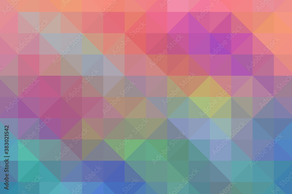 Fototapeta premium Triangular pixelation. Multi-colored pixel background. The texture consisting of multi-colored triangles.