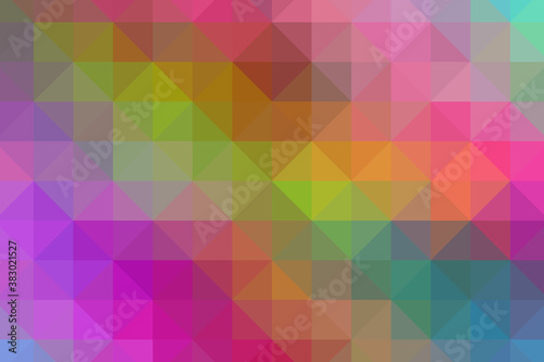 Triangular pixelation. Multi-colored pixel background. The texture consisting of multi-colored triangles.