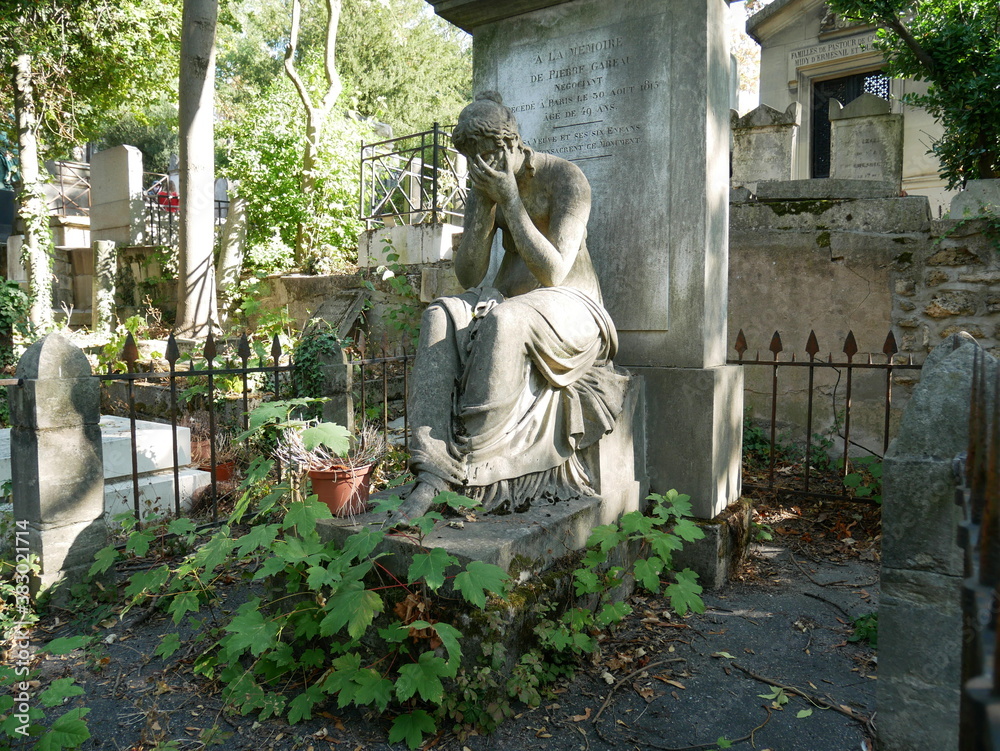 Paris, France - Graves in the cemetery of 