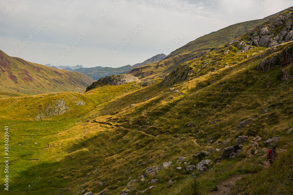 Naklejka premium Summer mountain landscape near Aguas Tuertas and Ibon De Estanes, Pyrenees, Spain