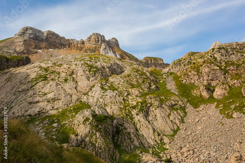 Summer mountain landscape near Aguas Tuertas and Ibon De Estanes, Pyrenees, Spain