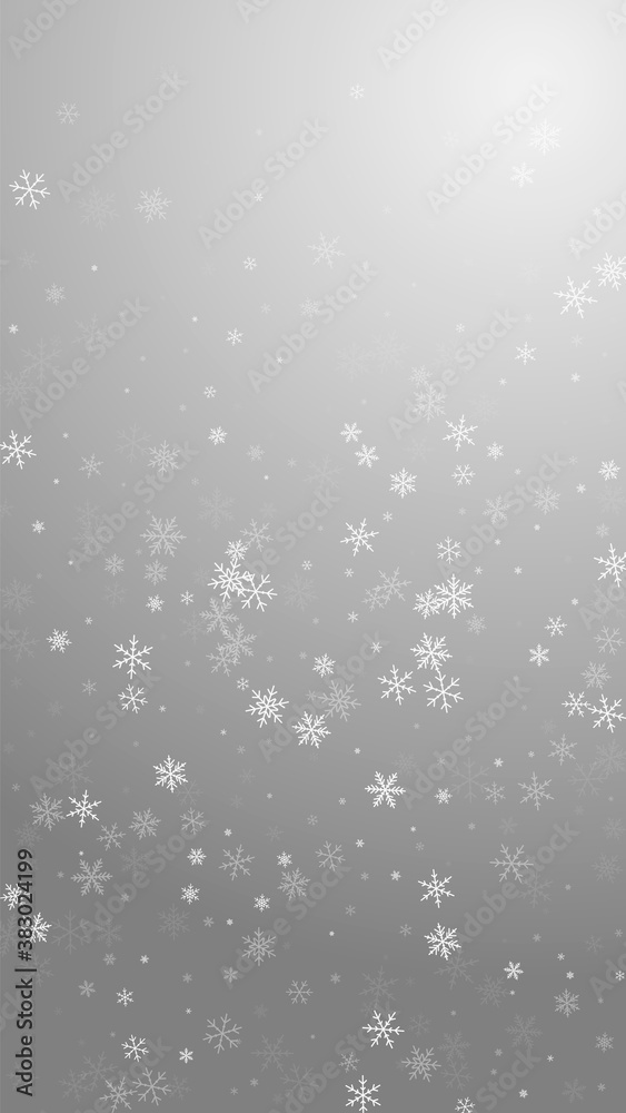 Sparse snowfall Christmas background. Subtle flyin