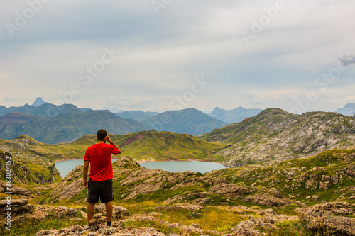 Mountain boy near Aguas Tuertas and Ibon De Estanes, Pyrenees, Spain